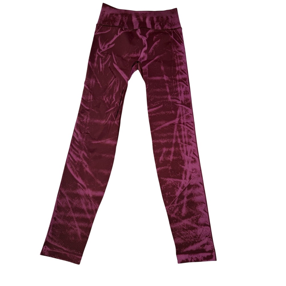 Lululemon Swiftly Tech Leggings Women 4 Burgundy Excellent Marble High Rise - Picture 4 of 5
